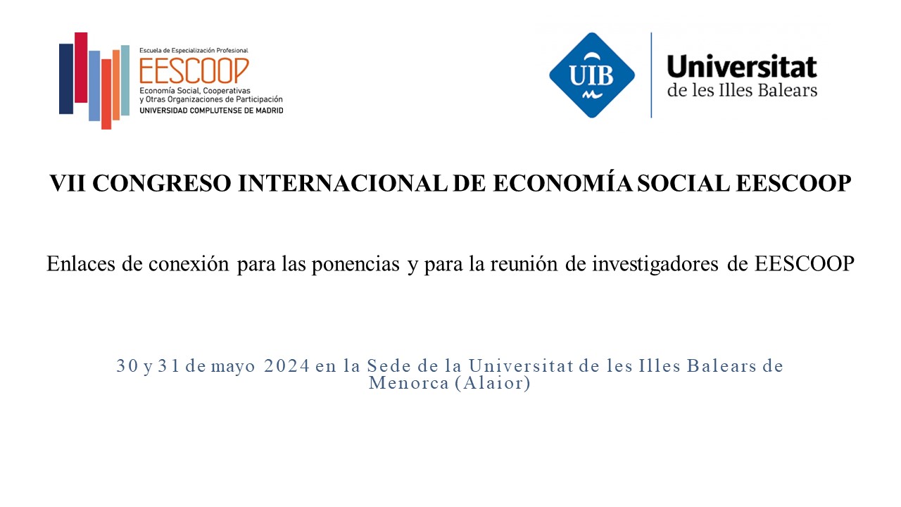 30 y 31/5: VII Congreso Internacional de EESCOOP: Enlaces de conexión